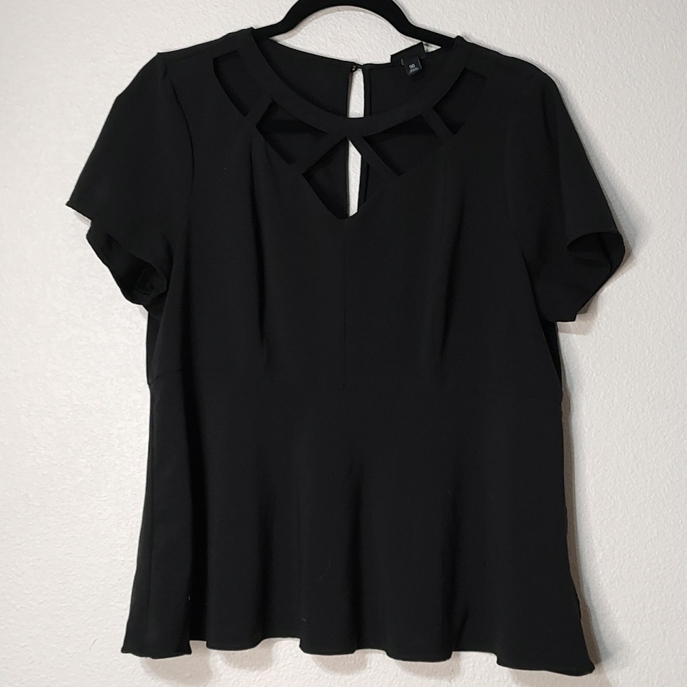 Torrid Black Peplum Top Size 00 (M/L)